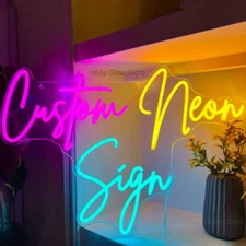 Custom Neon Sign Acrylic Backing LED Light Bar Personalized Name Neon Signs home