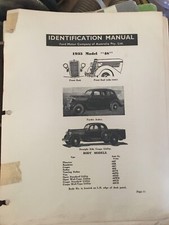 1935 Ford Model 48 sedan and utility ID Chart Ford Australia A4 size sheet