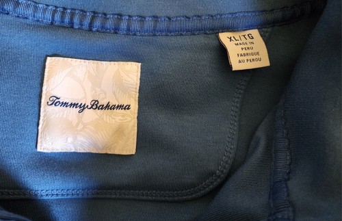 TOMMY BAHAMA BLUE 1/2 ZIP PULLOVER SHIRT ~ XL - Picture 6 of 6