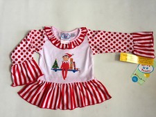 NWT Sara's Prints Holiday Christmas Top Nightgown Girls Size 2T Long Sleeve
