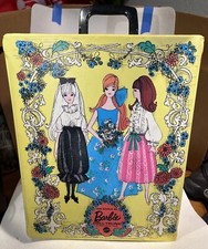 Vintage 1969 The World Of Barbie Doll Trunk Case Yellow Mattel Made In USA