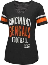G-III Sports NFL Women's Cincinnati Bengals Motion V-Neck T-Shirt
