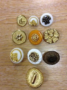 Cream Ivory Buttons pearl Fancy x5 set 13-25mm 17 designs pearlescent glossy