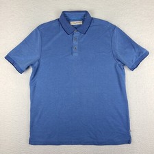 Tommy Bahama Polo Shirt Mens Medium Blue Performance Modal Short Sleeve 