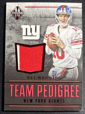 2017 Panini Majestic Team Pedigree Patch Red GAME WORN Eli Manning #02/10 GIANTS