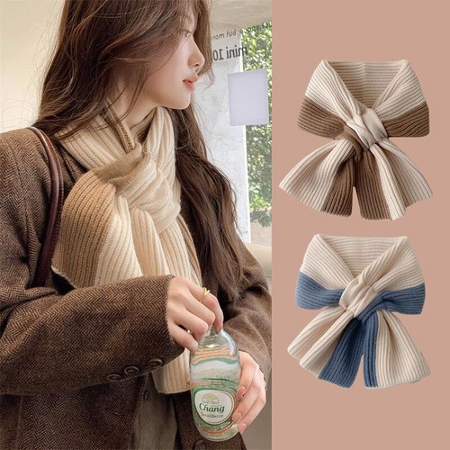 Versatile Double-color Scarf Autumn Winter Soft Cross Warm Neck Protection Sc-rx - Photo 8/16