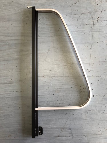 Pair VW T2 fixed quarter 1/4 light aluminium bars in black & C frames Alu C9014B - Picture 3 of 3
