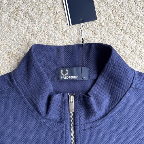 Polo Fred Perry zip blu navy manica corta mod anni 60 uomo media nuova con etichetta - Foto 10 di 16