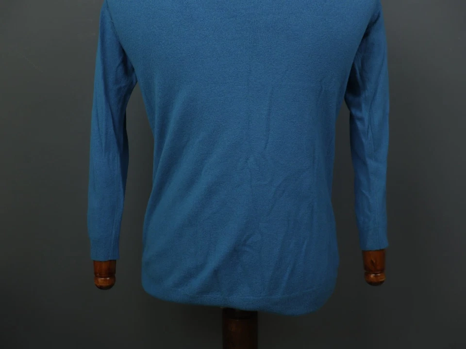 MM6 Maison Margiela Blue Viscose Round Neck Long Sleeve Pullover Sweater Size L Foto 3 de 4