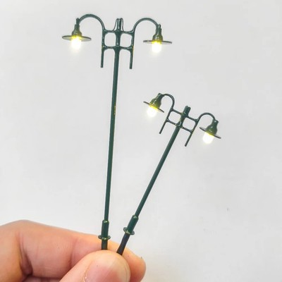 10pcs Model Street Lamps 12V LED Miniature Railway Lights for Diorama Layout