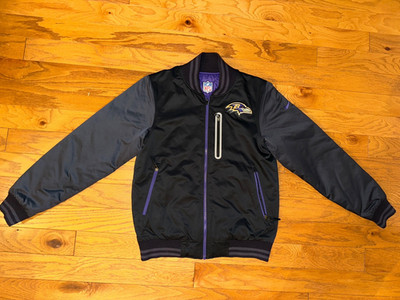 Nike On Field Baltimore Ravens bomber jacket Reversible Quilted sz S