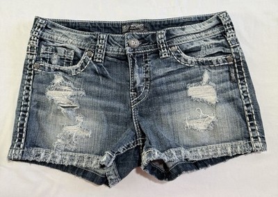 Silver Jeans Co. Aiko Mid Rise Denim Jean Shorts For Women In Size 30 Waist