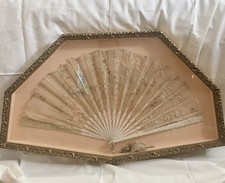 Late 19th Century Victorian Hand Fan With Display Frame