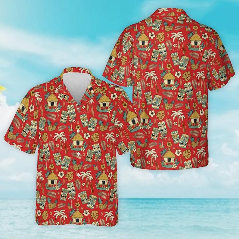 Summer Tiki Hawaii Shirt Tropical Beach Vacation Aloha Men Women Gift