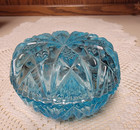 Boyd Crystal Art Glass DIAMOND PUFF Trinket Covered Dish in SKY BLUE — photo 1