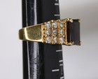 Sterling Silver 925 Dark Red & Clear Stones Vermeil Cocktail Ring Size 6 — photo 5