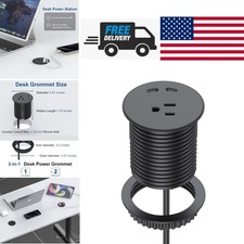 Desk Power Grommet Recessed Power Strip with AC Outlet and Dual USB C Ports