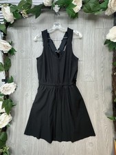 Athleta Savannah Mini Dress Size Medium Black Sleeveless Stretch Tennis Workout