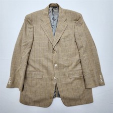 Blazer Abrigo Deportivo De Colección HECHO EN EE. UU. Southwick 43L 44L Beige Ventana Lana Tweed