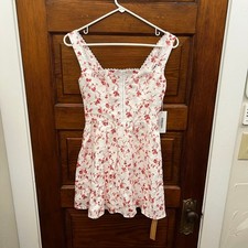 Reformation Sheri Linen Dress Rosalie sz 0 Women's Short NWT's $248 Pink White 