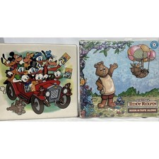 Teddy Ruxpin  Disney Book-n-Tape Along Completed Sets In Original Boxes - 1985