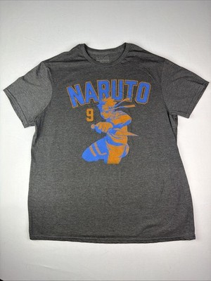 NARUTO 9 SHIPPUDEN COLLECTION T SHIRT OFFICIAL ITEM LIGHT CHARCOAL Size L