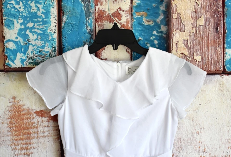 Niños Niñas Blush By Us Angels Vestido Cierre Cremallera TALLA 10/12 Blanco Foto 4 de 4