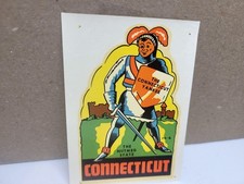 VINTAGE 1940's or 50's CONNECTICUT STATE TRAVEL DECAL