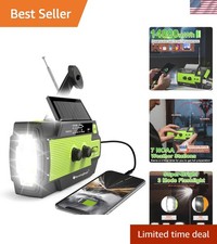 Emergency Crank Weather Radio, 14800mWh Solar Hand Crank Portable AM/FM/NOAA ...