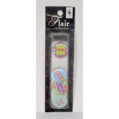 Magic Scraps Designer Flair Friends Self-Adhesive Scrapbook Embellishments 4pc