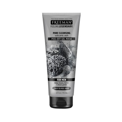 FREEMAN Pore Clearing Volcanic Ash Peel-Off Gel 6 Fl Oz (Pack of 1), Black