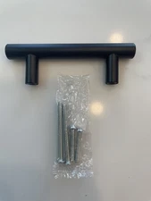 4" Probrico Pull Knobs PD3383HBK64 Black Stainless Steel New- Set of 3