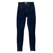 J.Crew 9" High-Rise Toothpick Skinny Jeans Dark Indigo Wash Womens 26T Tall