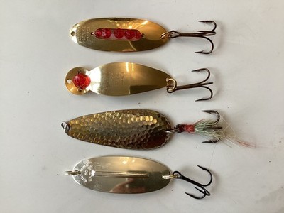 Lot of 4 Fishing Spoon Lures Lucky Strike Williams MPLS Flash Bait