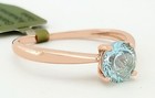 GENUINE 1.08 Cts AQUAMARINE RING 10K ROSE GOLD - Free Certificate Appraisal  — photo 5