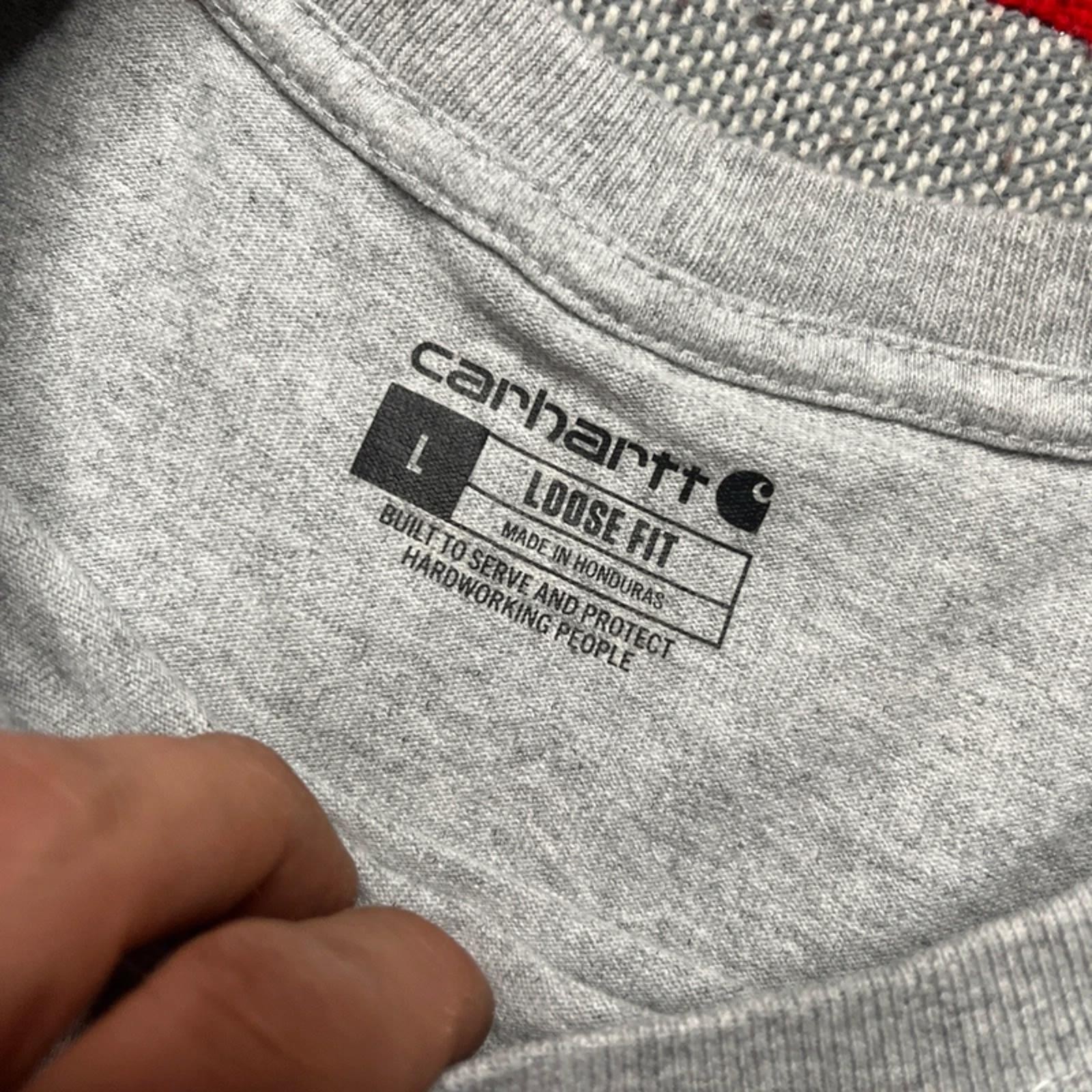 Vintage Carhartt Men’s Grey Long Sleeve T-shirt | XL image 3