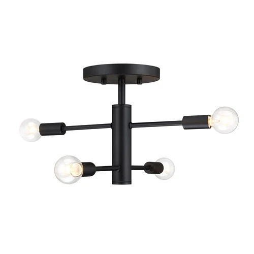 Designers Fountain D320C-SF Arlo 4 Light 15"W Semi-flush Ceiling - Black - Picture 1 of 9