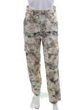 Isabel Marant Etoile Womens Cotton Tie-Dye Mid-Rise Skinny Jeans Beige Size 32