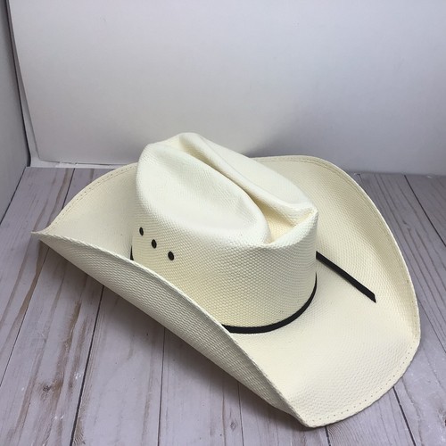Resistol Denison 7X Bangora Straw Cowboy Hat Natural Color Size 7 1/4 Hat - Picture 3 of 6