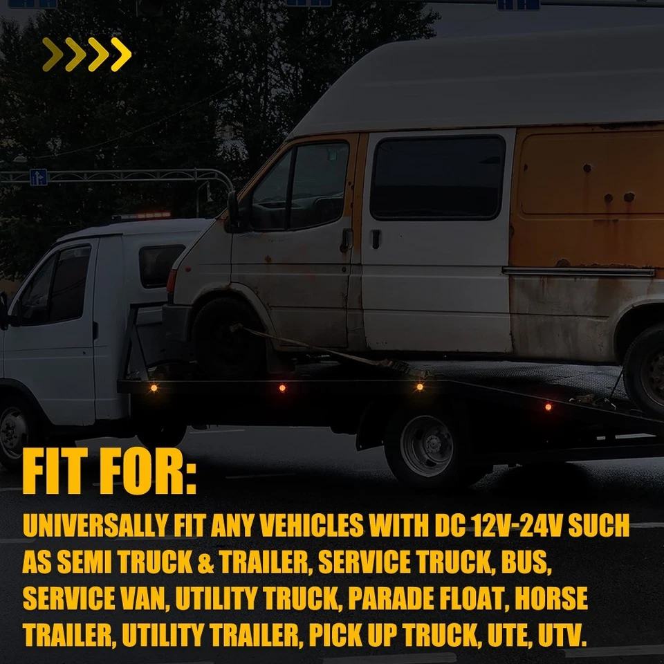 8x 2,5" pulgadas redondo ámbar LED marcador lateral remolque camión RV luces 12V Foto 2 de 4