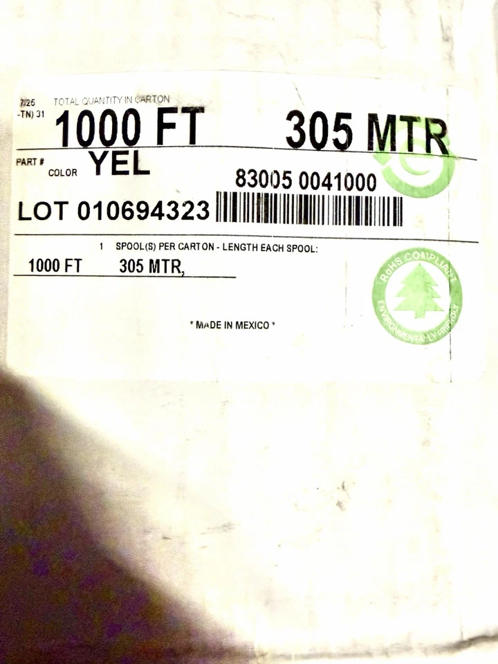 Cable de conexión 22 AWG - amarillo - carrete de 1000 pies - UL1213 / 22-TE-730 Belden Foto 2 de 3