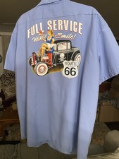 Route 66 Graphic Button Up Short Sleeve Shirt Softwear 3xl