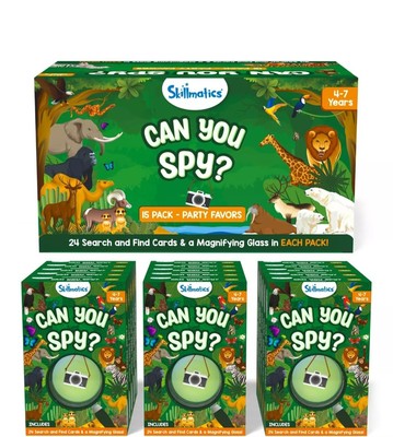 Skillmatics (Pack of 15) Party Favors - Can You Spy Animals Cards Set, Goodie...