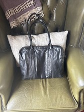 Large Radley Black Soft Leather Holdall Laptop Work Bag Handbag Shoulder Bag