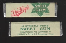 Advertising chewing GUM STICK with wrapper label --- DUDLEY'S NASHVILLE   1919