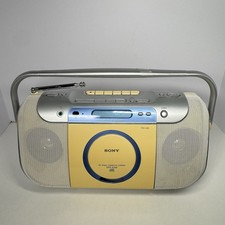 Sony CFD-E100 CD Cassette Boombox AM/FM Radio CD-R/RW Tested Works W/Power Cord