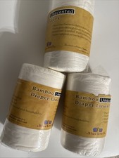 Bamboo Unscented Fiber Disposable Diaper Nappy Liners 3 Pk 100 Sheets per Roll