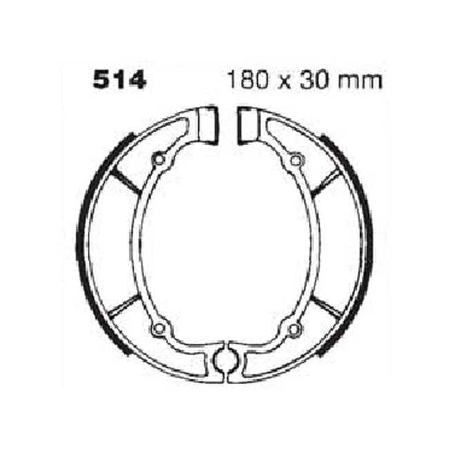 Zapatas de freno traseras orgánicas EBC 514 para 72-83 Yamaha XS650 Foto 3 de 3