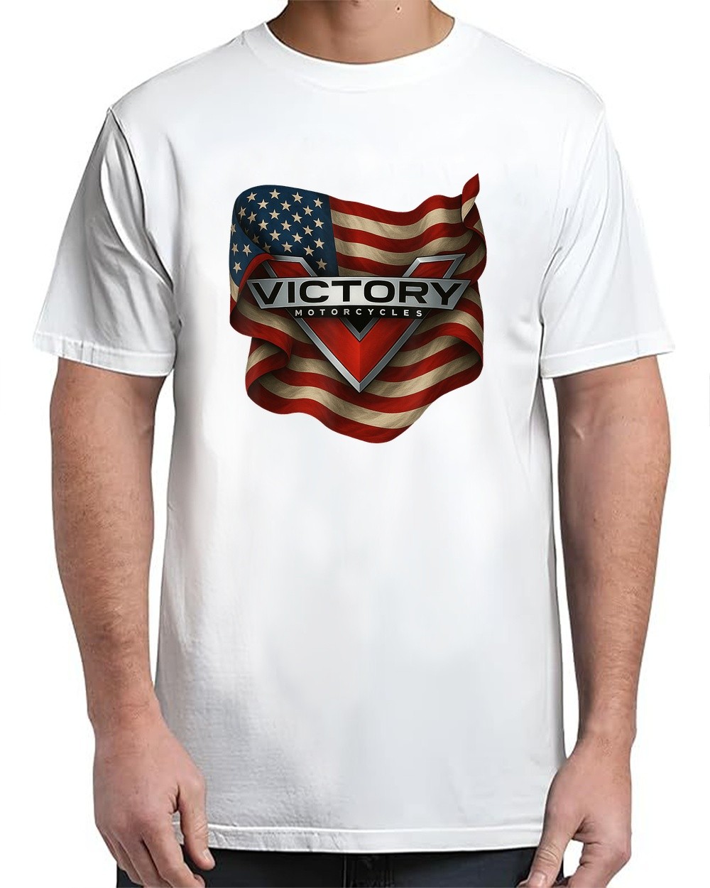 Victory Motorcycles USA Patriotic T-Shirt for Men Sizes S-4XL American Pride