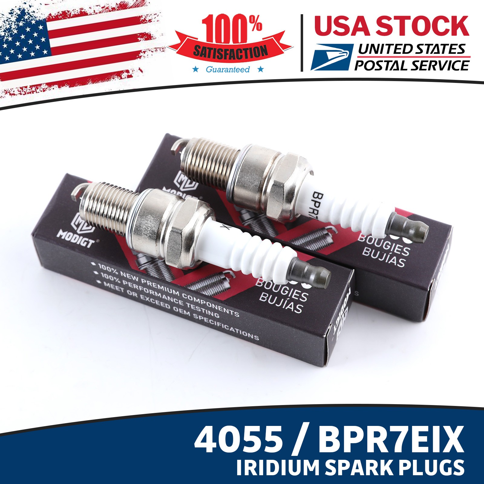 4 pcs High Standard Performance Spark Plugs BPR7EIX # 4055 For Yamaha Suzuki BMW